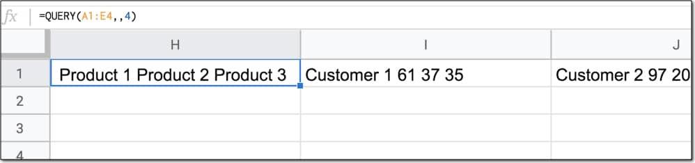 các cột được nối với nhau
